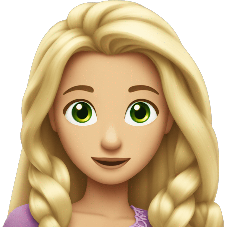 Rapunzel with green eyes and long eyelashes emoji