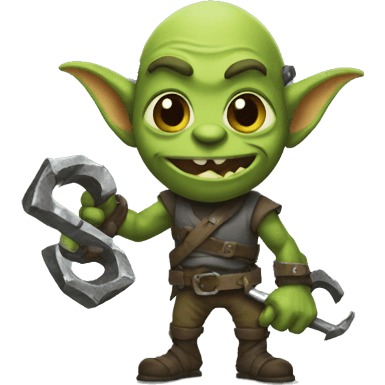 Goblin holding scrap metal emoji