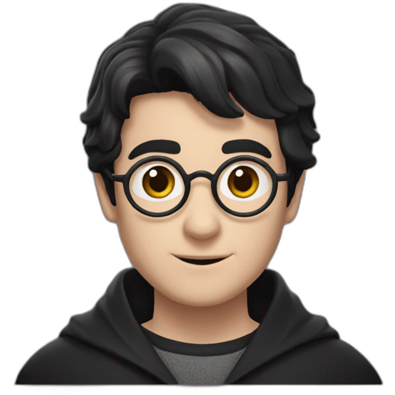 Harry potter with short black hair and is wizard chloses emoji