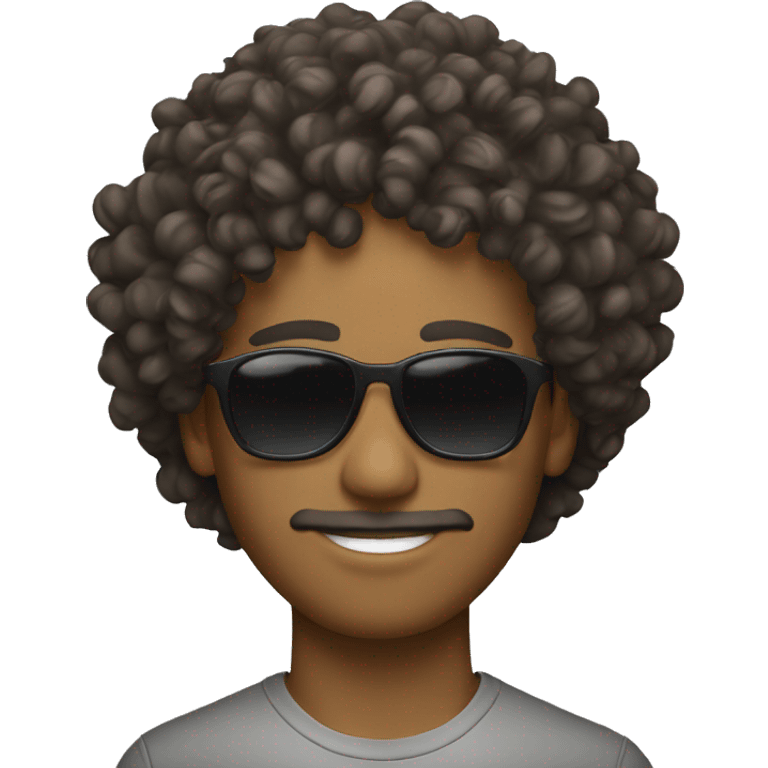 curly hair guy wearing sunglasses emoji