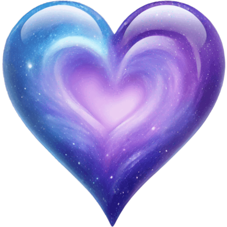 Pastel glass purple blue galaxy heart  emoji