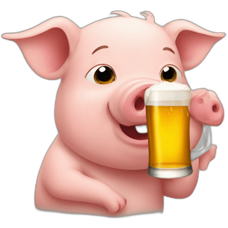 pig drinking beer emoji