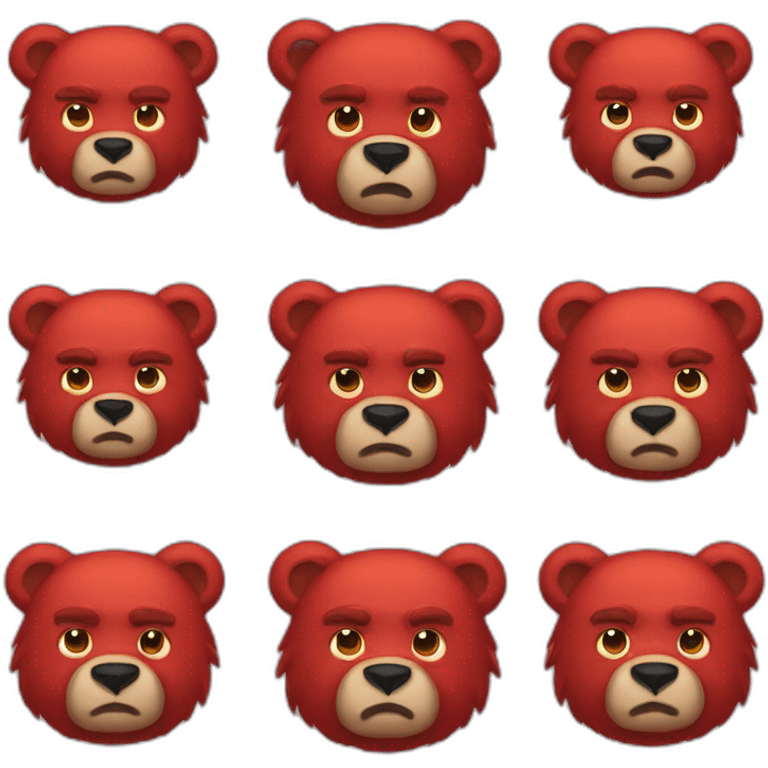 Red bear man strong emoji