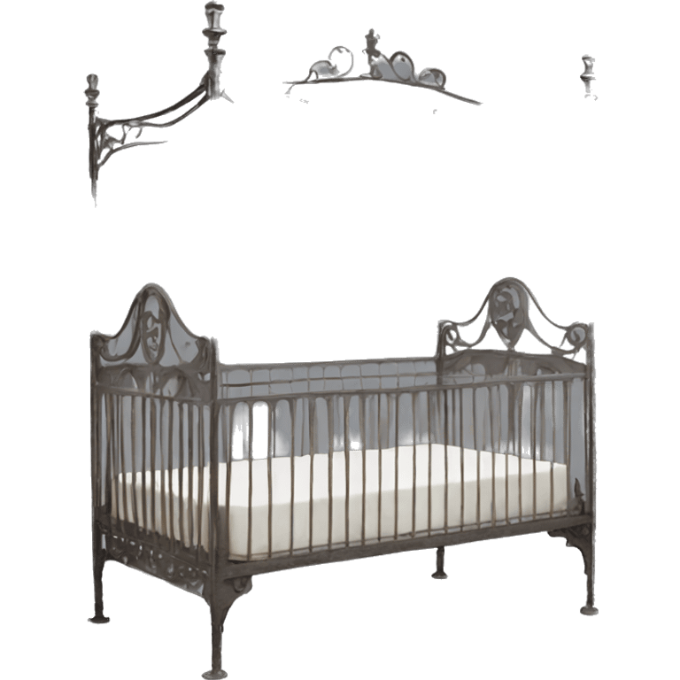 antique iron canopy crib emoji