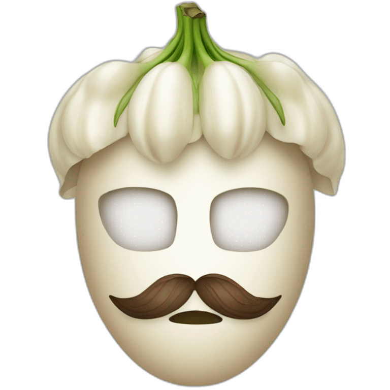 neva masquarade with garlic bulb on head emoji