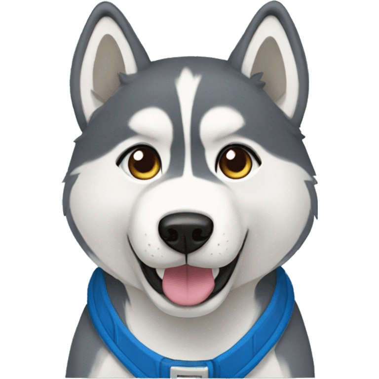 husky in a blue romper  emoji