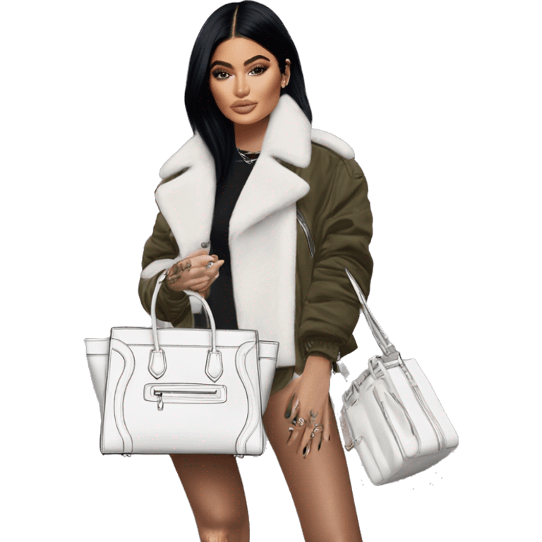 Kylie jenner with balenciaga city bag  emoji