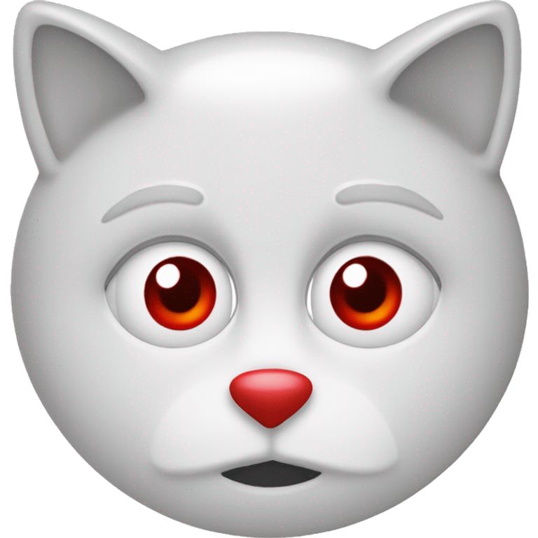 Chat blanc avec un bandeau rouge sur l’oreille droite emoji