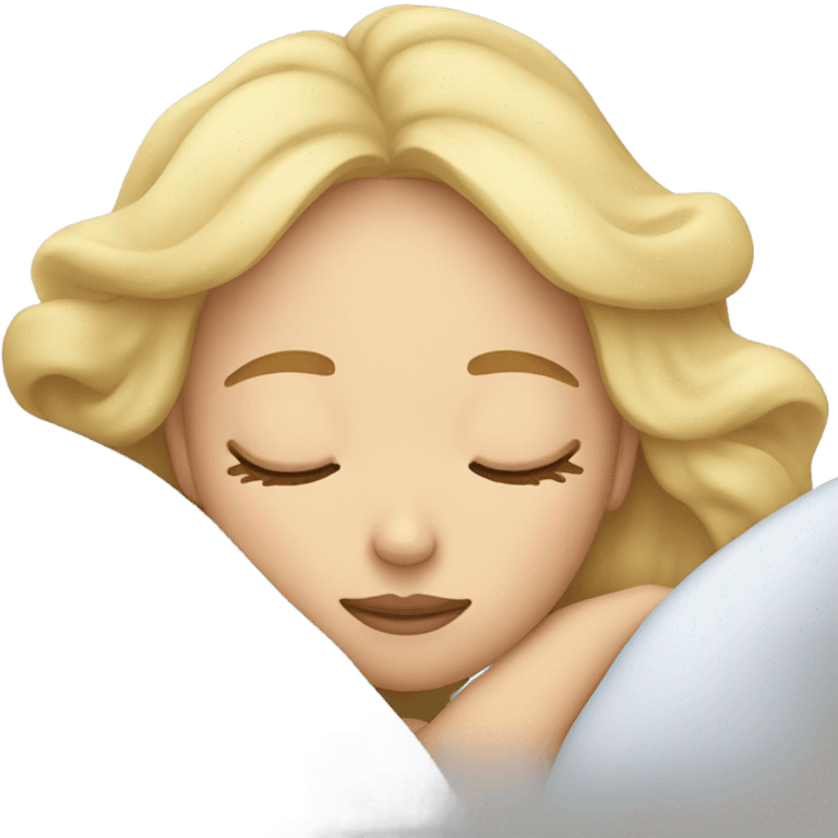 Blonde girl sleep emoji