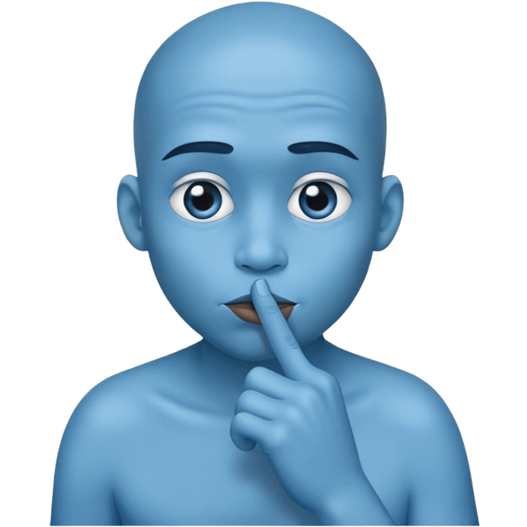 Tête bleu qui fait chut  emoji