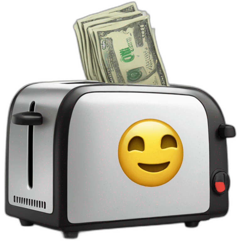 toaster with money coming out of it emoji