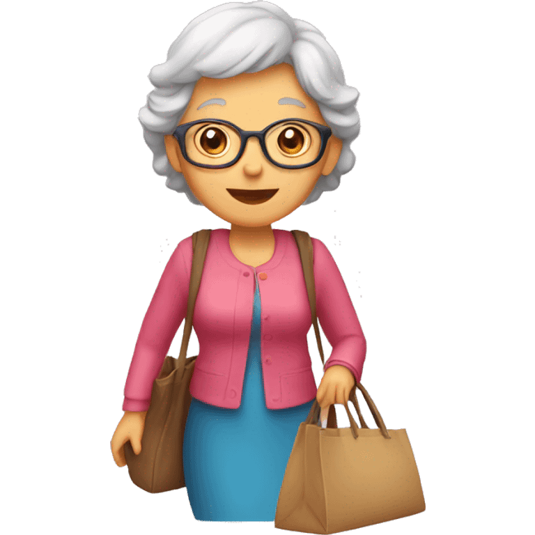 grandmother with bag emoji