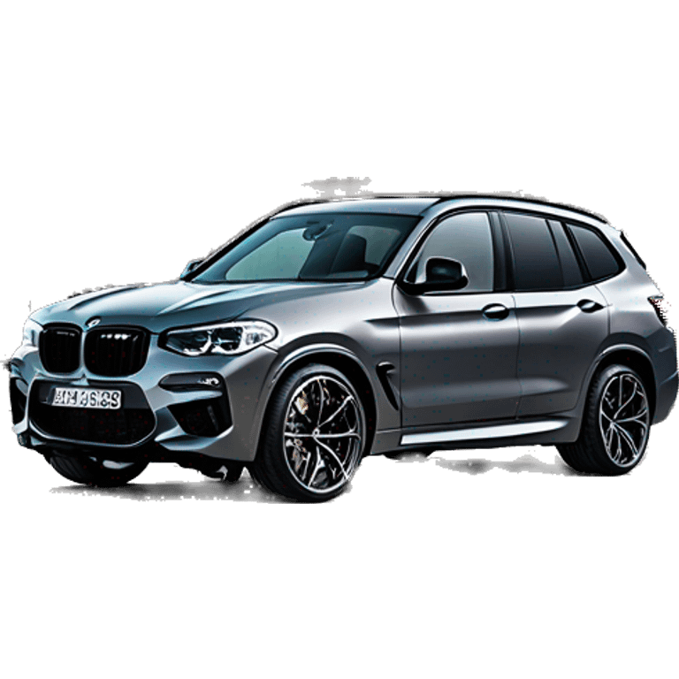 BMW x3m in donington grey metallic color with red salon emoji