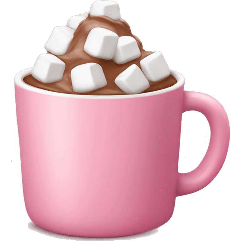 Hot chocolate with marshmallows in a little pink coffee cup emoji