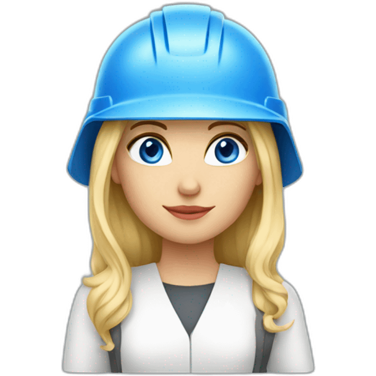 female architect blonde blue eyes with a helmet emoji