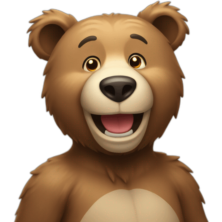 Happy bear celebrating emoji