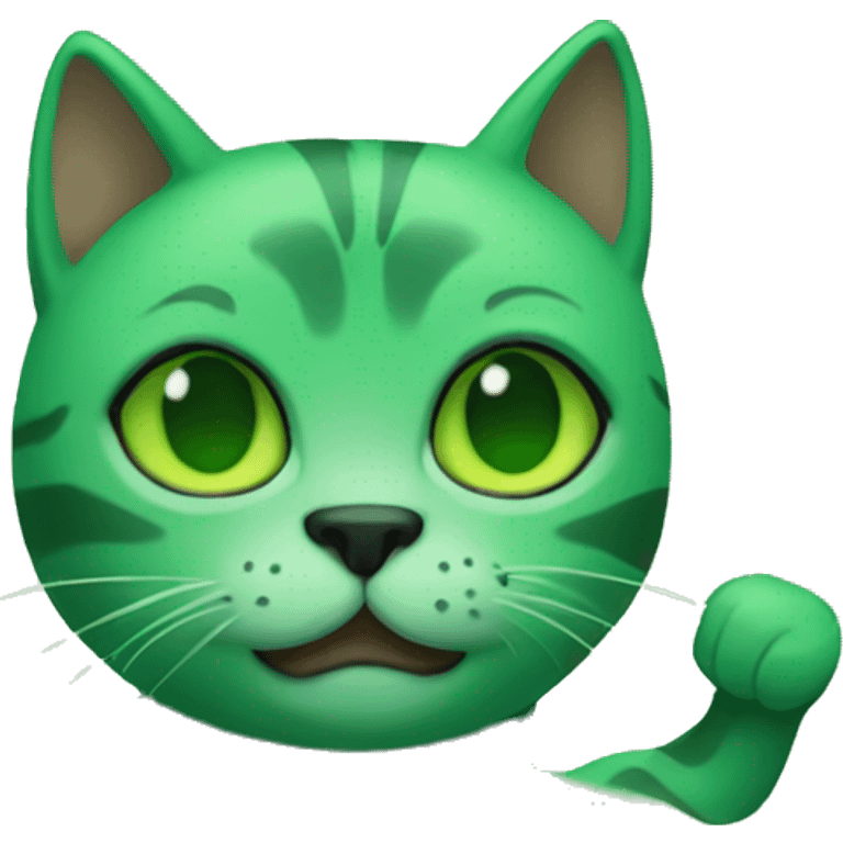 a green cat aesthetic  emoji