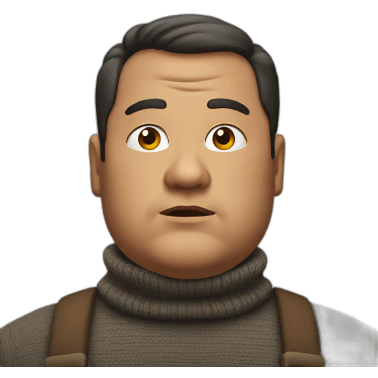 serious fat man in turtleneck emoji