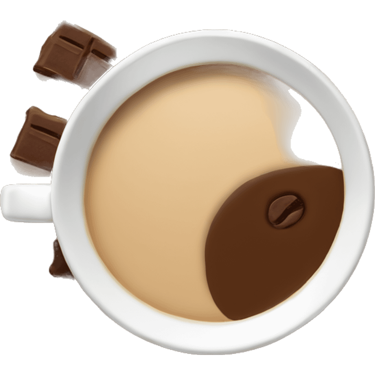 Top view coffee and protein bar on a small plate  emoji