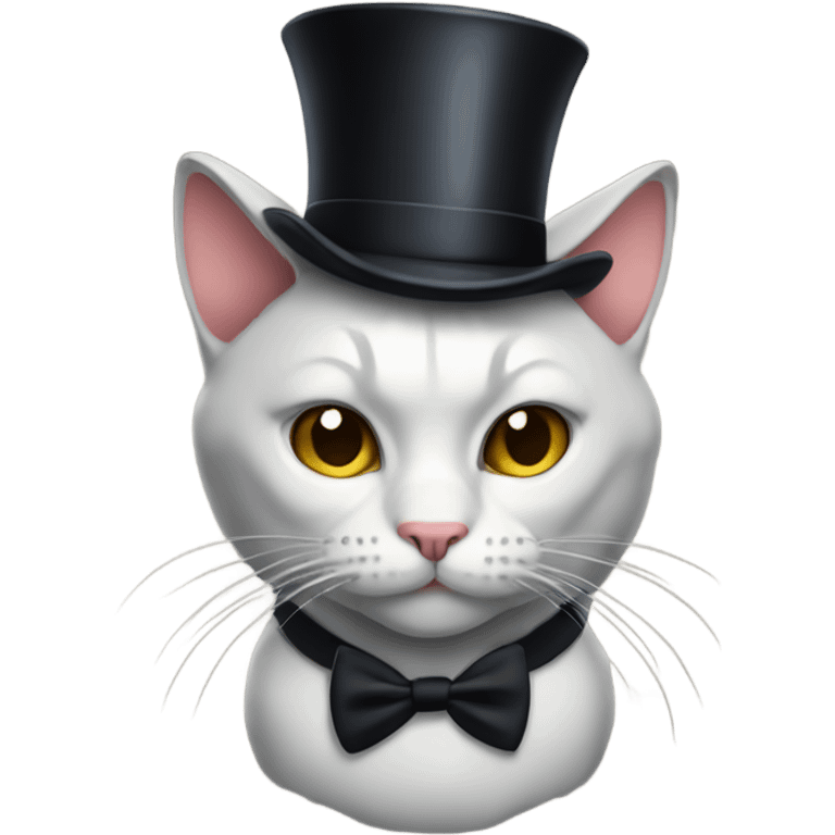 Cat with top hat and big muscles emoji