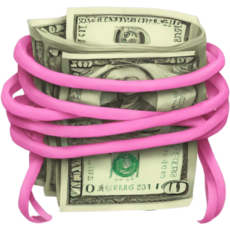 money with pink rubber bands  emoji