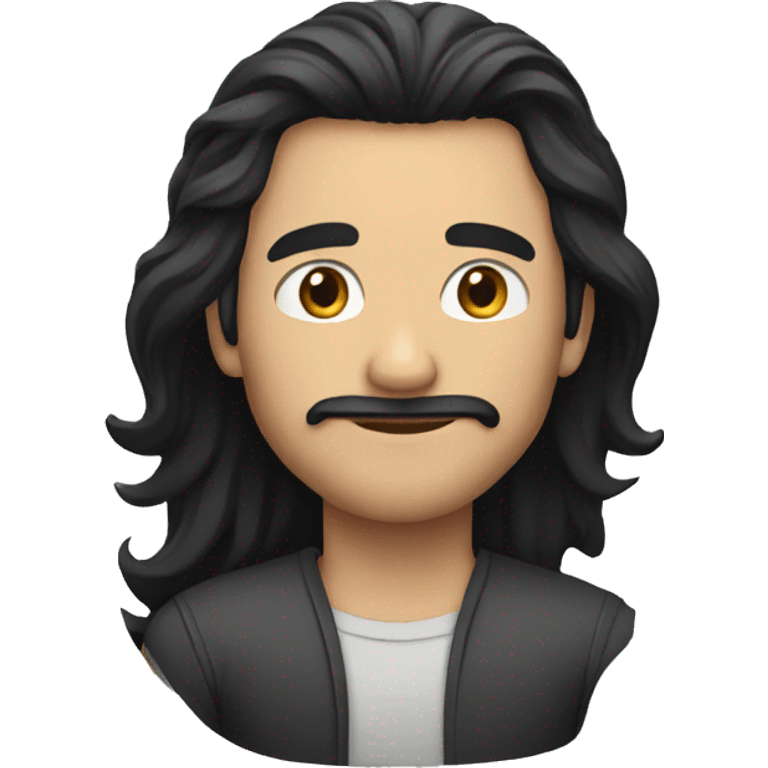 Man with long black hair emoji