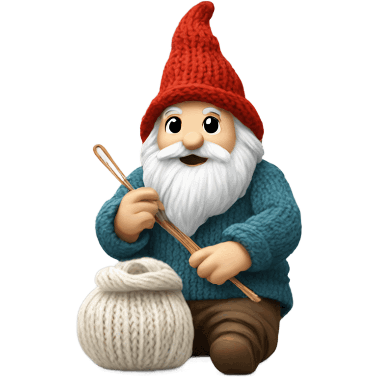 Gnome knitting emoji