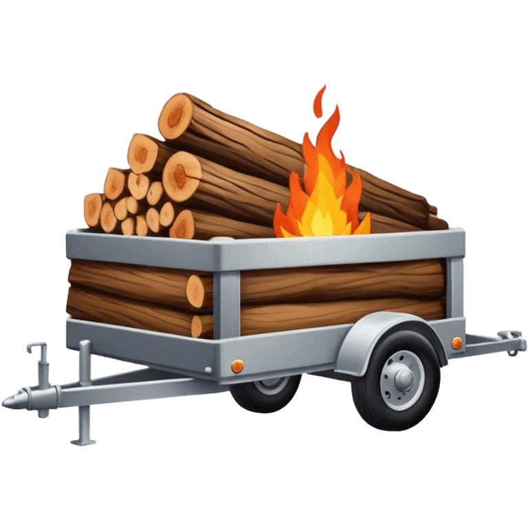 Fire wood in a trailer  emoji