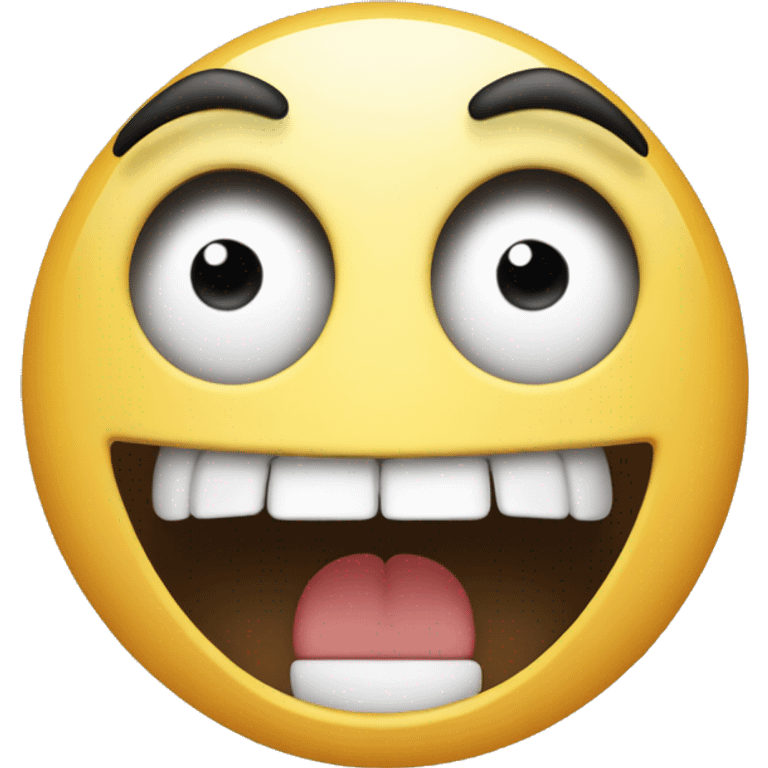 emoji going crazy with visible teeth and white eyes emoji