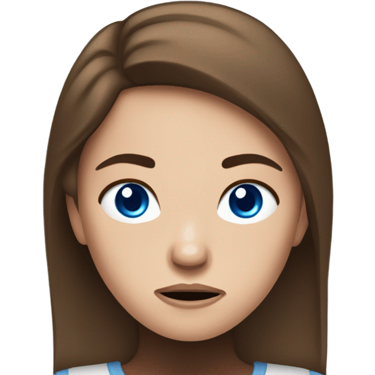 Girl with brown hair and freckles and blue eyes very mad  emoji