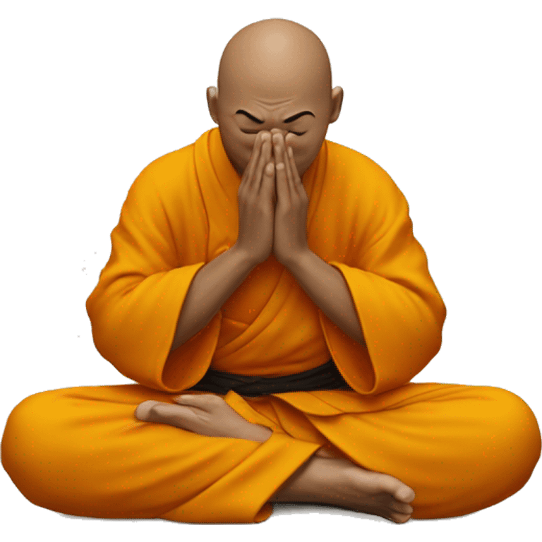 Shaolin monk meditating upside down on one finger  emoji