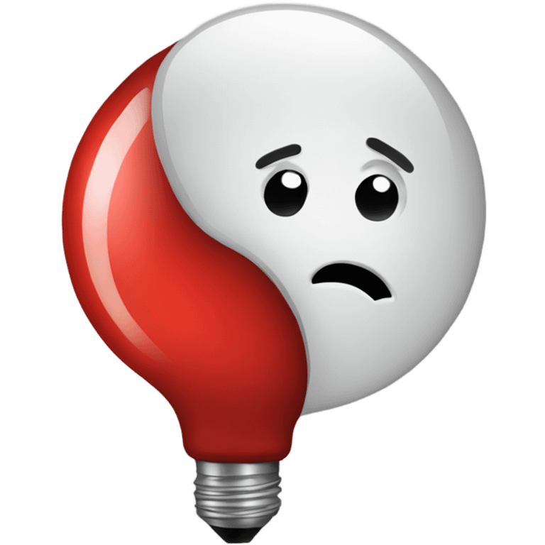 A red bulb bored emoji