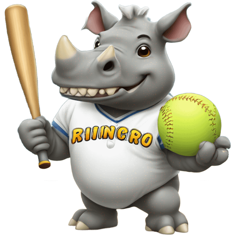 Rhinoceros playing softball emoji