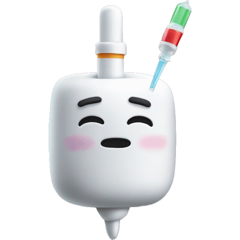 a marshmallow with a syringe emoji