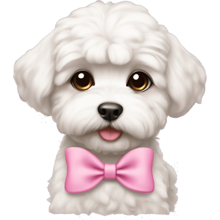 Schichon puppy pink bow  emoji