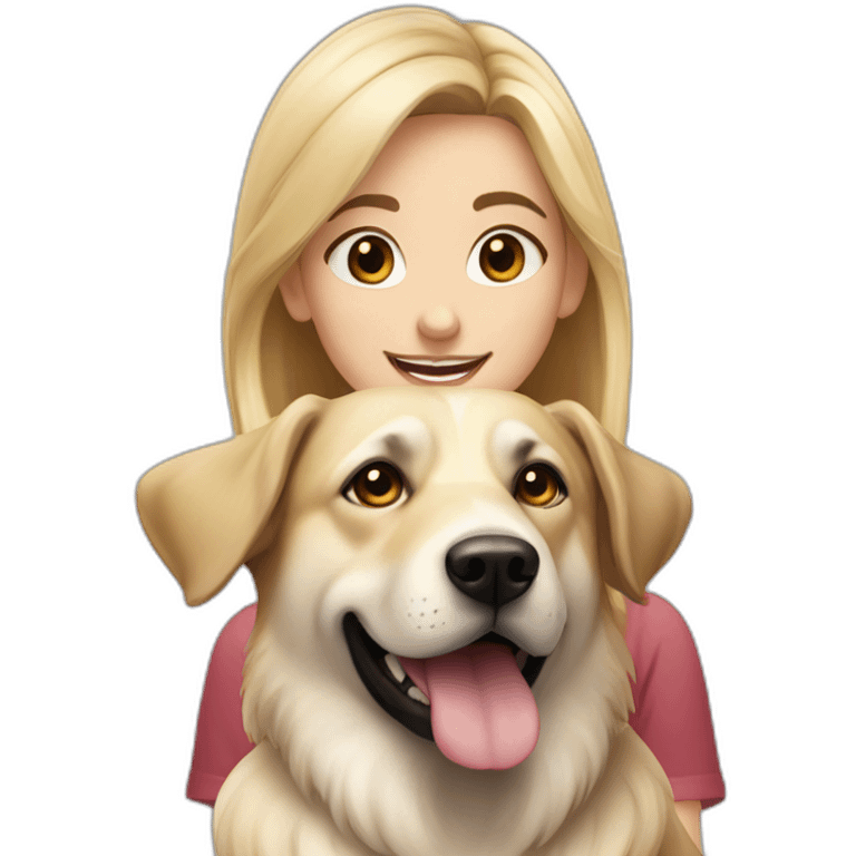 Herman shepherd dog with blonde beautiful girl emoji