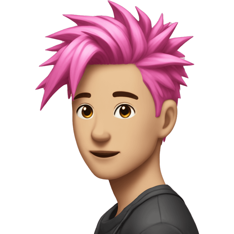 Gorpcore pink short spike hair male emoji