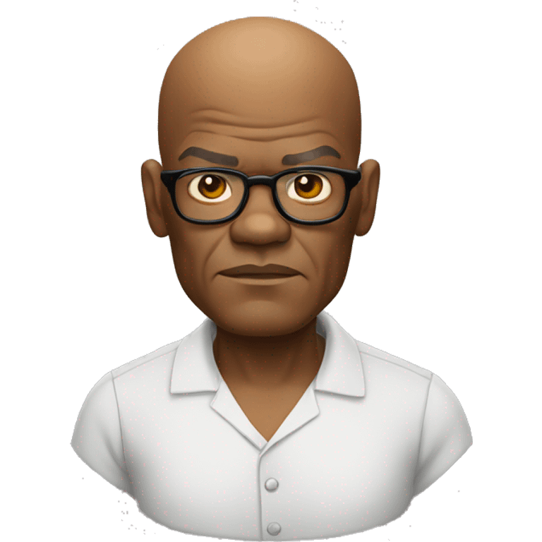 bald samuel l jackson serious wearing shirt emoji