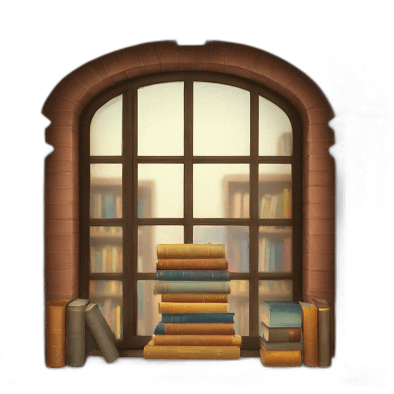 Books entering for a window emoji