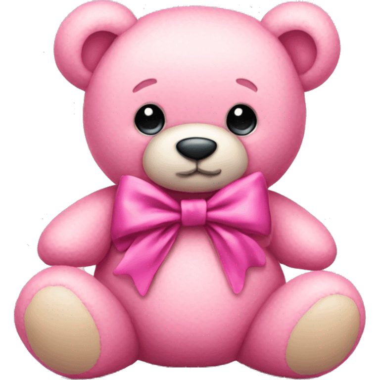 Pink teddy bear with a bow emoji