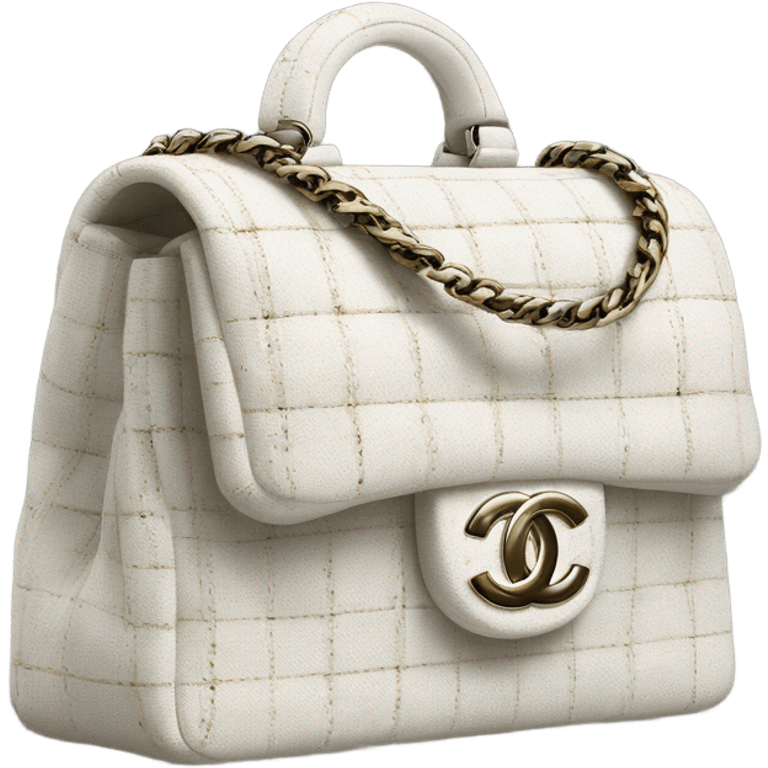 Tweed white chanel bag  emoji