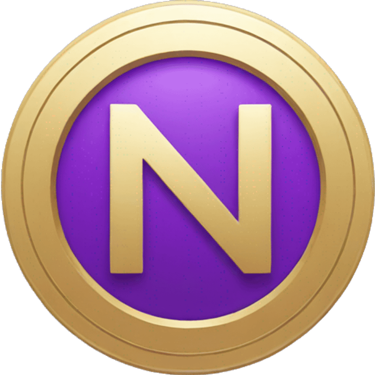 Purple coin with N letter emoji