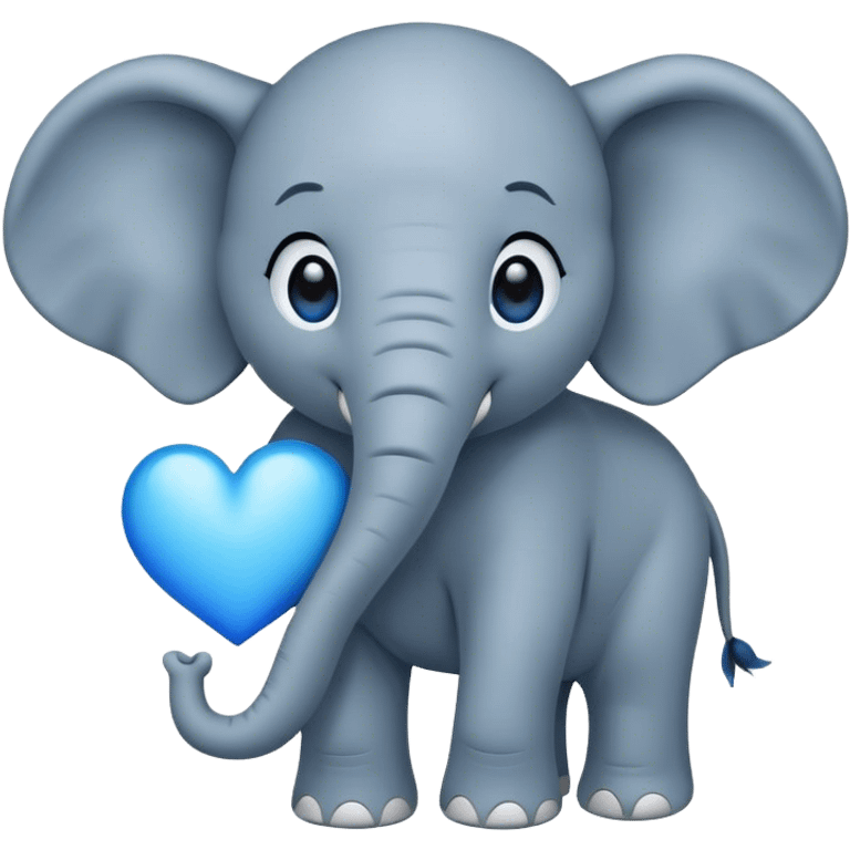 elephant with blue heart emoji