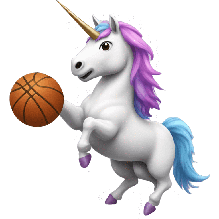 unicorn playing basketball emoji