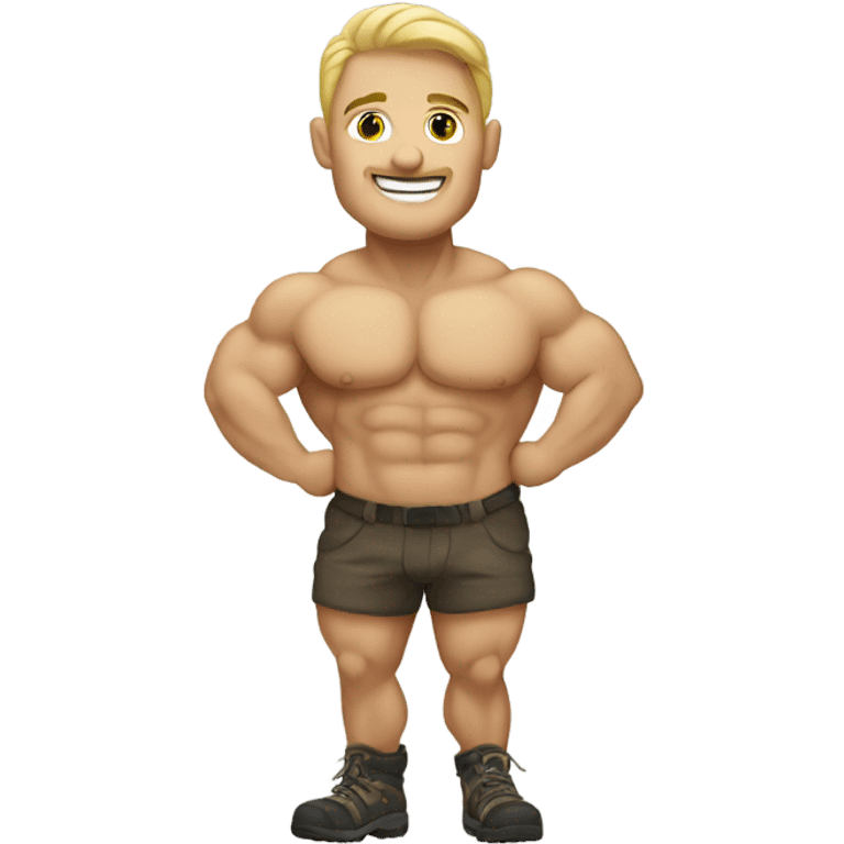 White Bodybuilder hiker  emoji