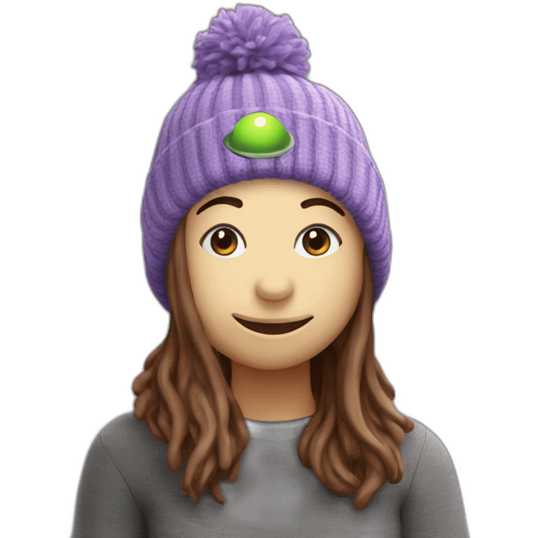 yoga alien bobble hat emoji