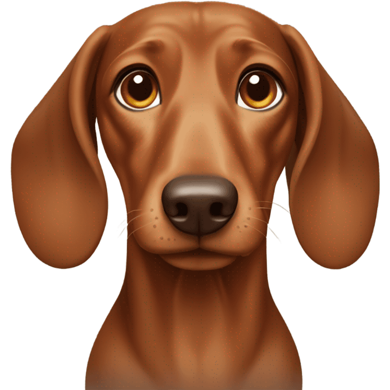 Brown dachs with light Brown eyes and Brown nose in å beach emoji