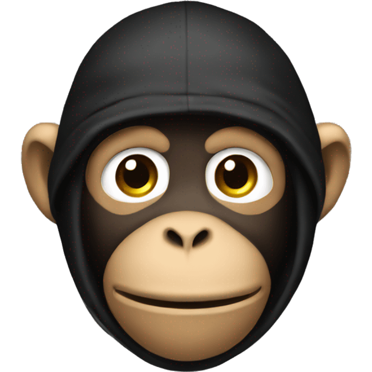 Monkey wearing a black ski mask  emoji