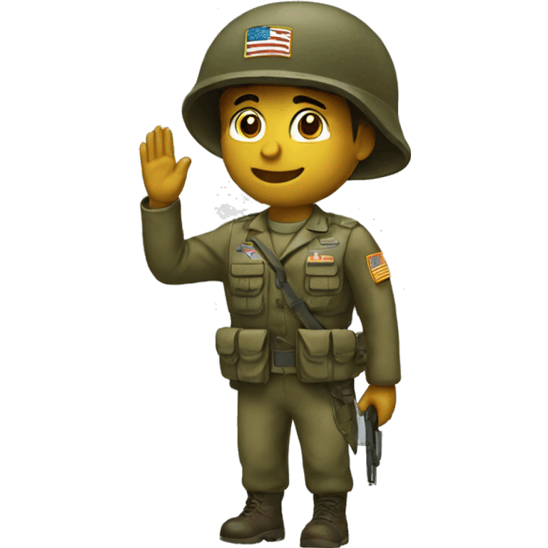 American soldier salutes emoji