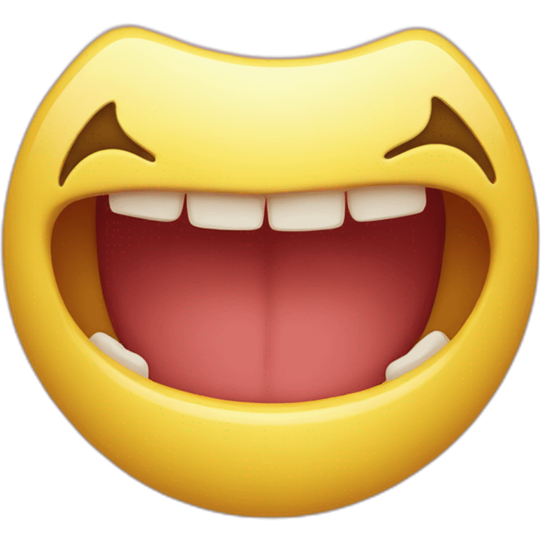 a yellow smiley with half of teeth showing to the side of mouth while second part of the mouth is closed emoji